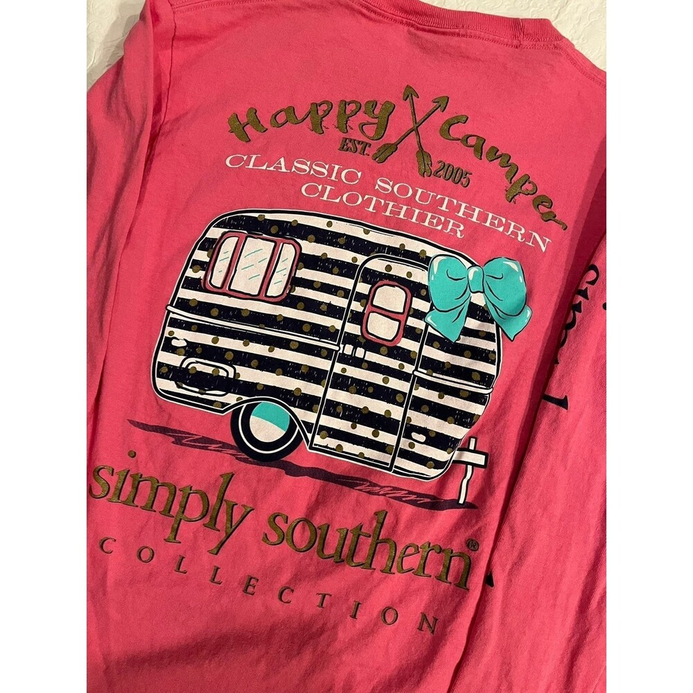 Simply Southern camper Southern Clothier Pink long sleeve shirt small